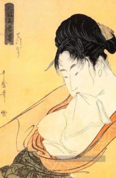 Courge Kitagawa Utamaro ukiyo e Bijin GA Peinture à l'huile